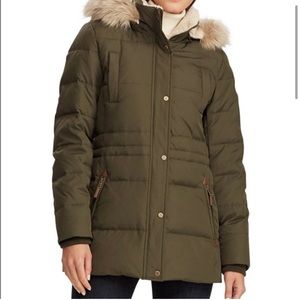 Lauren Ralph Lauren Faux Fur Trim Hooded Down Jacket